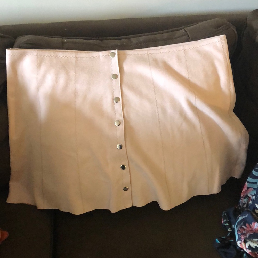 Suede mini skirt